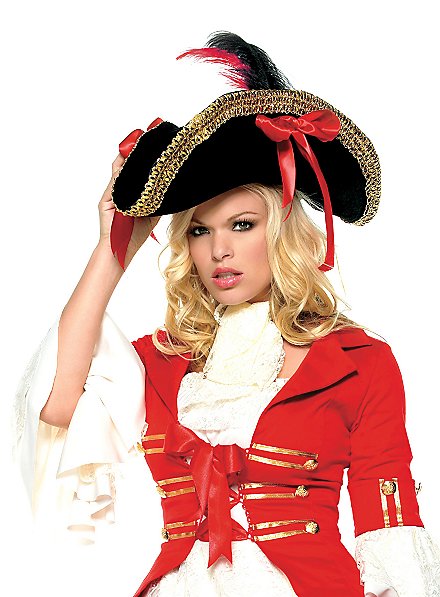 Cappello da pirata con finiture dorate