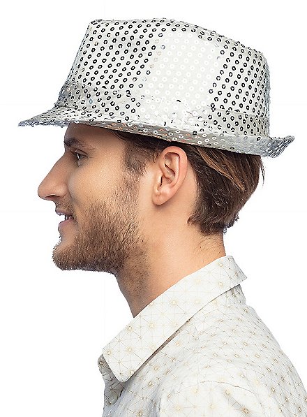 Cappello Da Cowgirl Bianco Con Piume E Diadema Argento