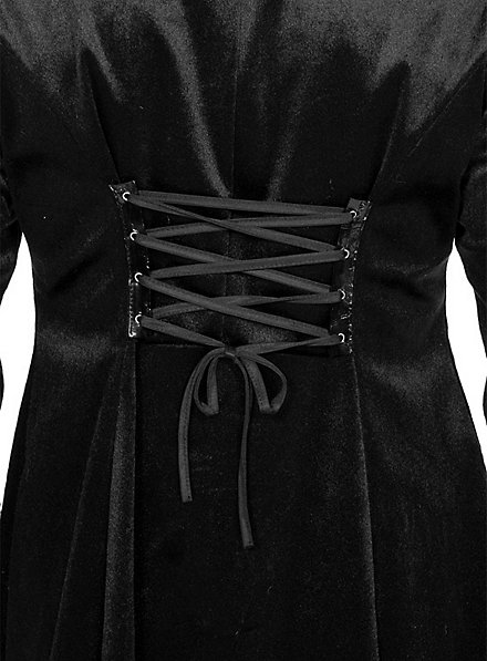 Cappotto Gotico Nero Da Donna Svasato Con Bottoni E Cerniera