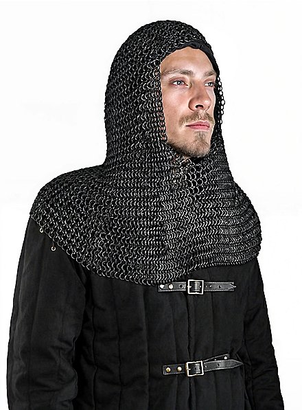 Cappuccio di cotta di maglia - Guardia cittadina, annerito
