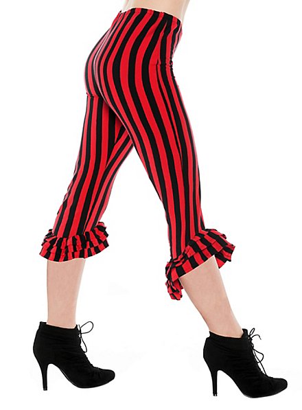 Capri pants with frills red