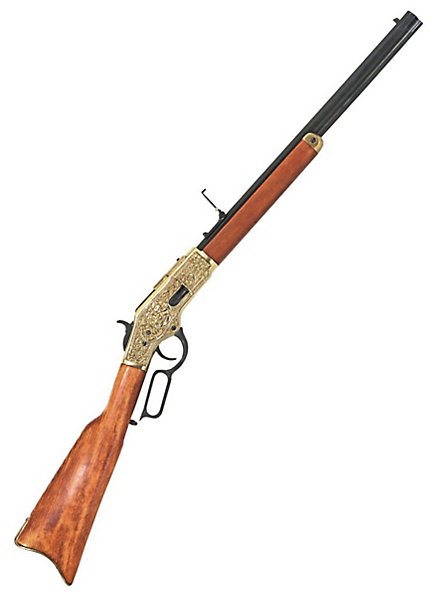 Carabine « Winchester » en laiton gravée Arme décorative