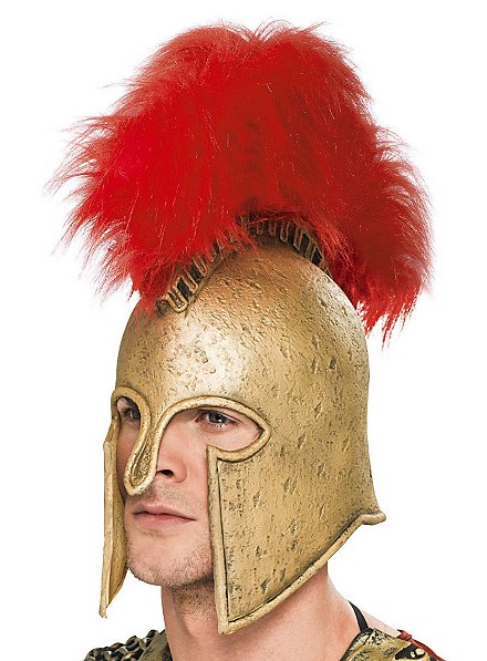 Casco spartano con pettine rosso