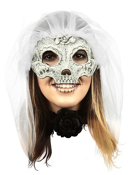Catrina Maske mit weißem Schleier