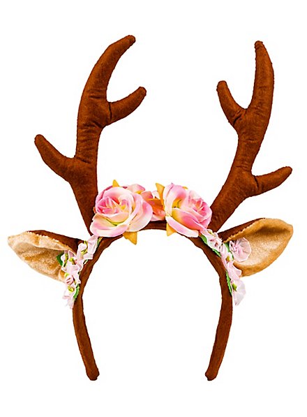 Yamobi 3 fasce natalizie Reindeer Antlers con naso rosso, graziose orecchie di renna, fascia per capelli per cosplay