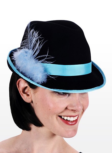 Chapeau de costume traditionnel Femme bleu et noir