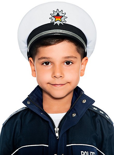 Chapeau de police pour enfants blanc