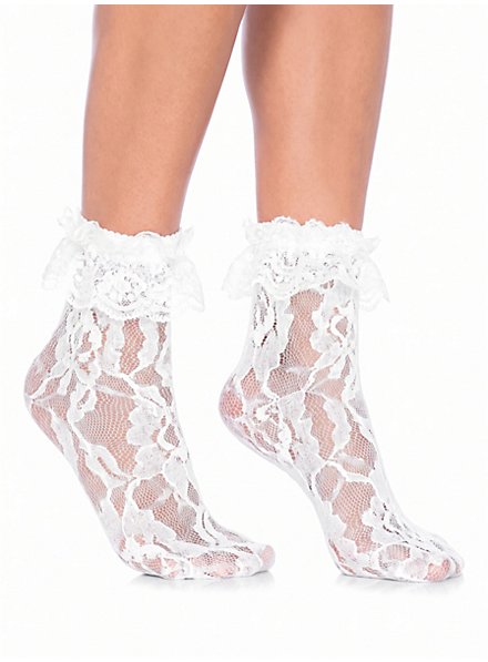 Chaussettes blanches en dentelle avec ruches