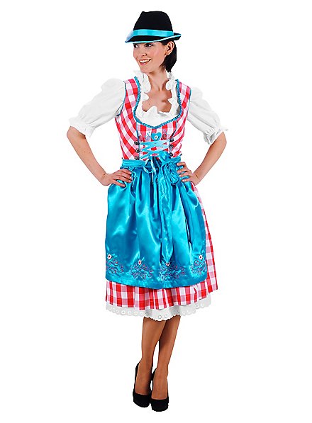 Checked Dirndl red, white & blue 