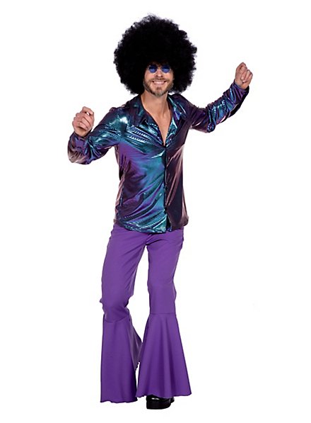 Chemise années 70 Disco Dancer violette