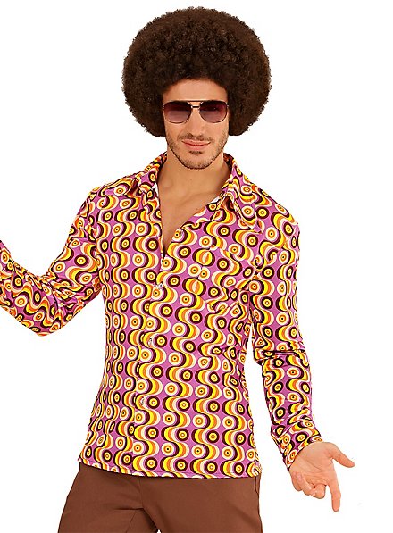 Survêtement Homme Style Disco Années 70 – Ensemble 2 Pièces Chemise Fleurie Et Pantalon évasé – Tenue Scène Décontractée