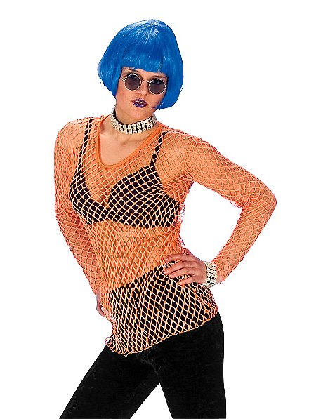 Chemise en filet orange fluo