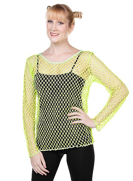 Chemise en filet vert fluo