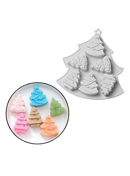 Christmas trees silicone mould for ice cubes and for baking 6-grid