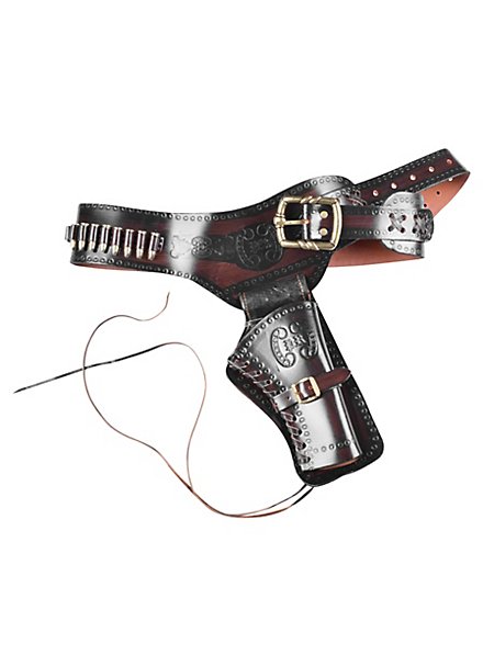 Cintura revolver premium con cartucce decorative marrone scuro