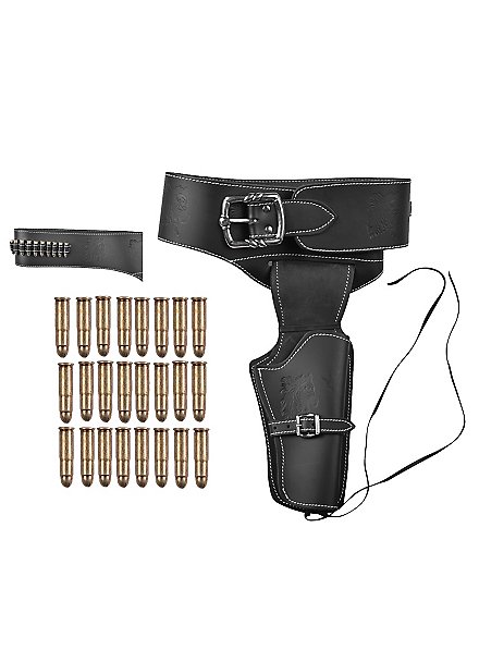 Cintura revolver premium con cartucce decorative nero