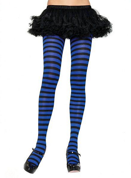 Collant a righe nero-blu