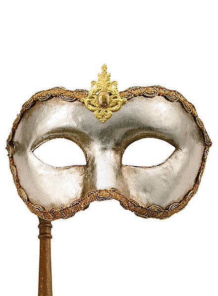 Colombina argento con bastone - Venetian Mask