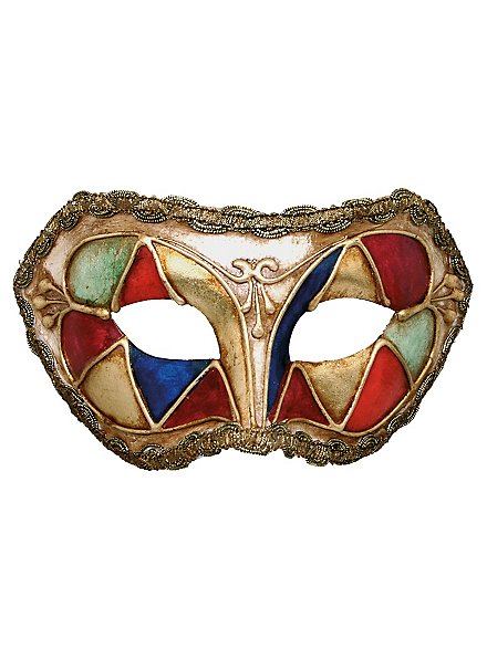 Colombina arlecchino classico Venezianische Maske 