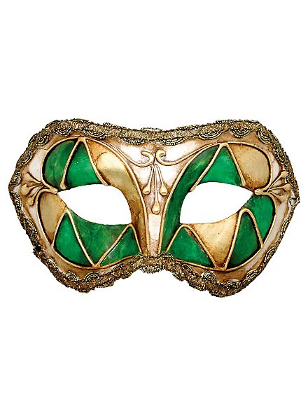 Colombina arlecchino verde - masque vénitien