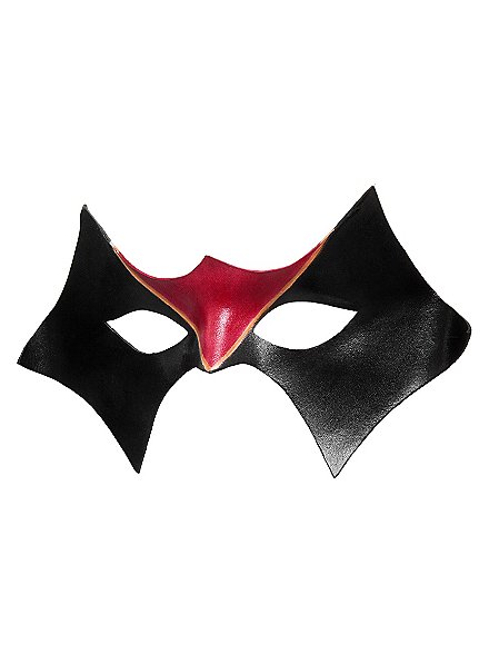 Colombina Domino noir Masque en cuir vénitien