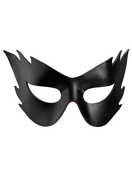 Colombina Fiamma noir Masque en cuir vénitien