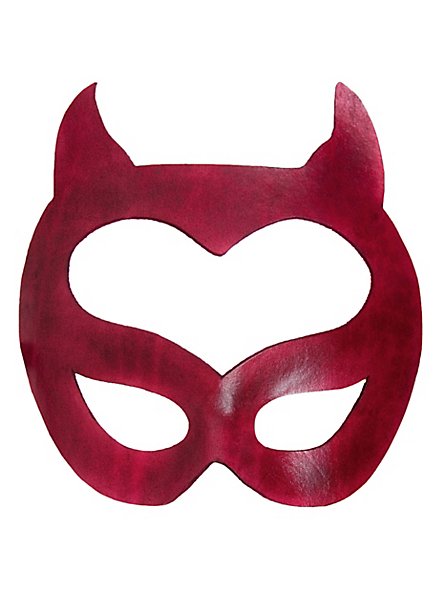 Colombina Gattara rouge Masque en cuir vénitien