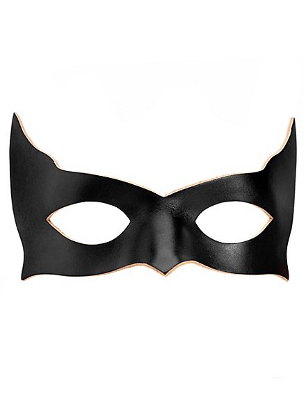 Colombina Incognito noir Masque en cuir vénitien
