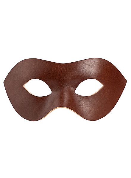 Colombina Liscia marron Masque en cuir vénitien