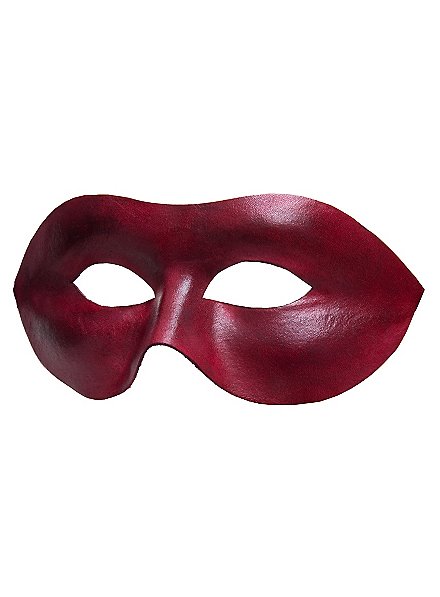 Colombina Liscia red Venetian Leather Mask