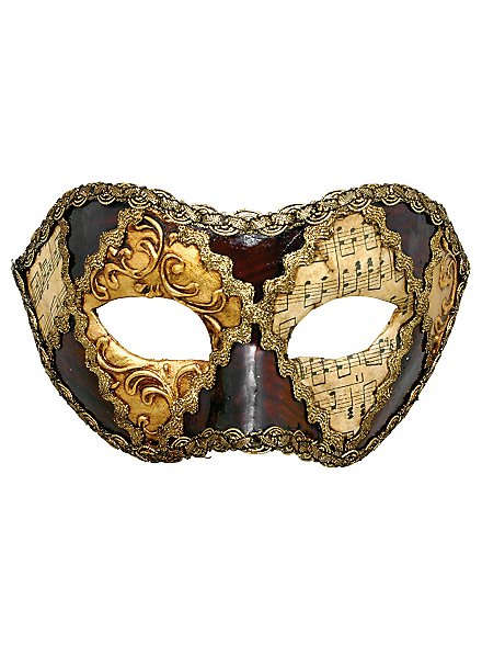 Colombina scacchi oro cuoio musica - Venetian Mask