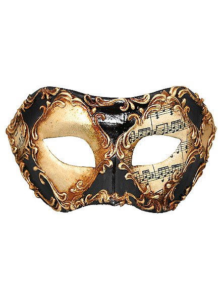 Colombina Skak Guld Læder Stuk Musik - Venetiansk Maske