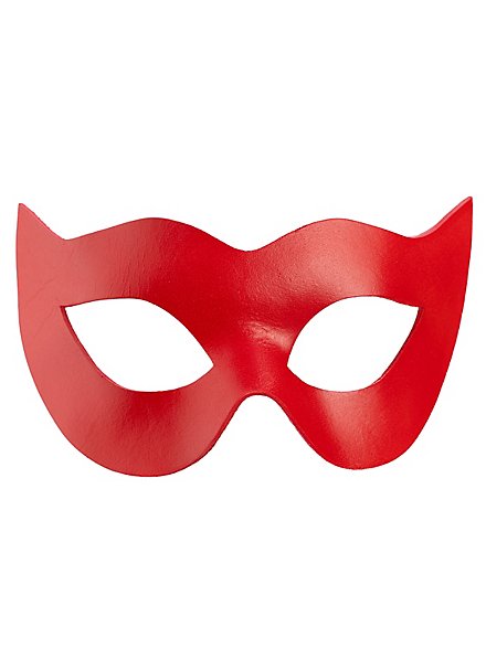 Colombina Spiona rouge Masque en cuir vénitien