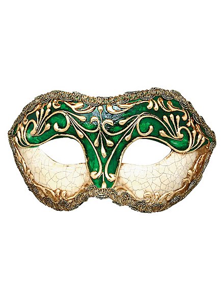 Colombina stucco craquele verde - Venetian Mask
