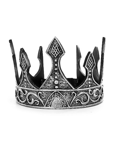 Corona da principe fantasy in plastica argentata