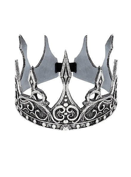 Corona da re fantasy in argento realizzata in gommapiuma