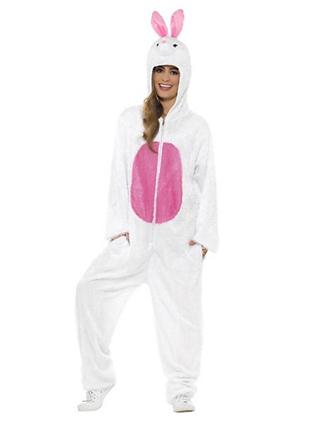 Costume blanc de lapin à capuche
