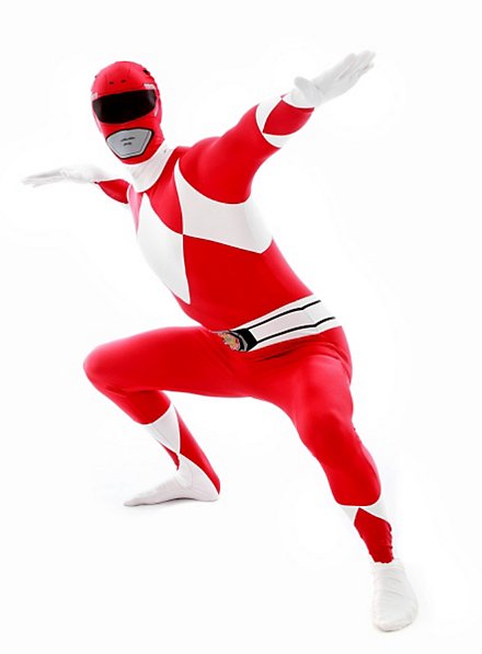 Costume completo da Power Rangers rosso di Morphsuit