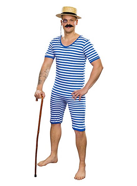 Costume da bagno da uomo anni '20 blu