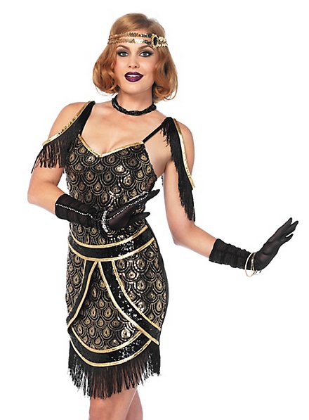 Costume da Charleston con motivo a pavone
