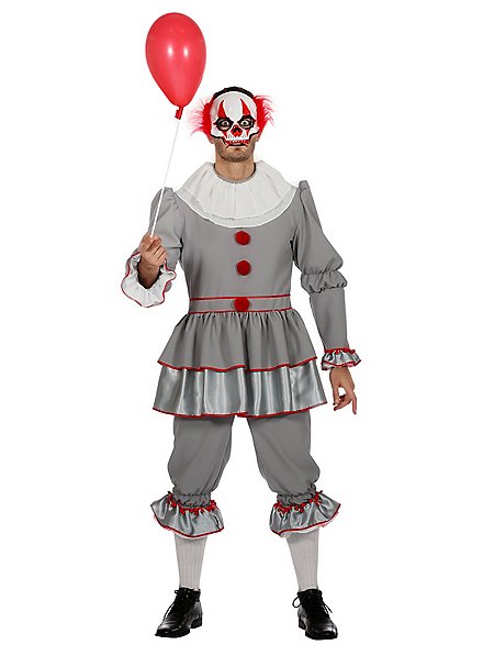 Costume Da Clown Di Halloween 5 Pezzi – Tuta Bianca E Nera Con Maschera E Accessori Per Adulti E Bambini