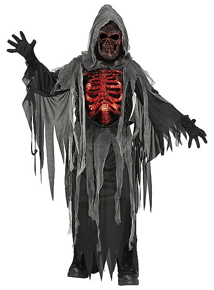 Costume da demone della morte luminoso per bambini con effetto glow