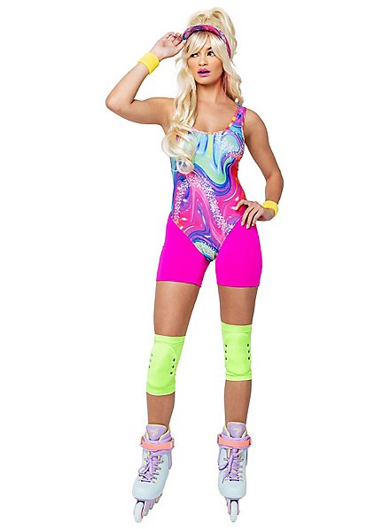 Costume da ragazza dei rollerblade al neon