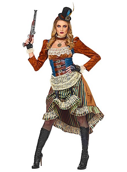 Costume da ragazza del saloon in stile steampunk