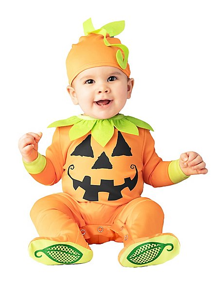 Costume da zucca arancione e verde, mascotte di