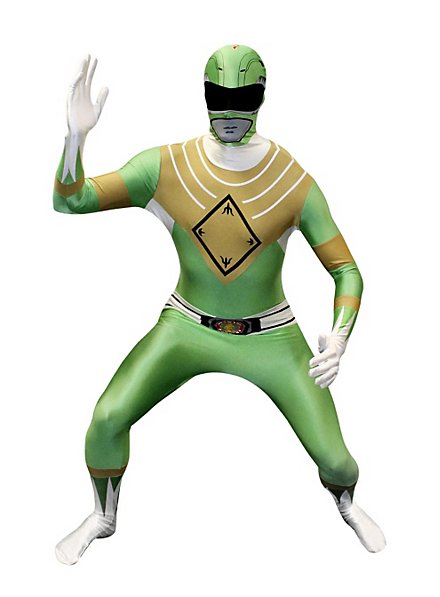 Costume integrale da Power Rangers verde di Morphsuit