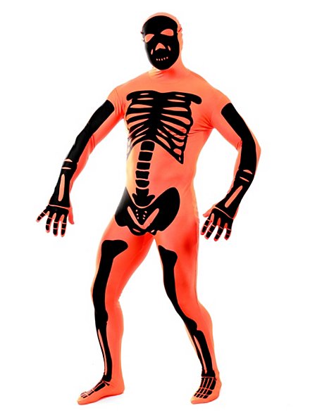 Costume intero Morphsuit scheletro arancione