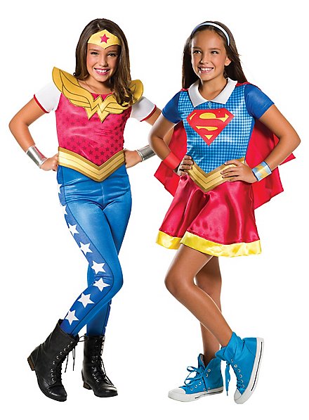 Costume Supergirl & Wonder Woman double pack pour enfants