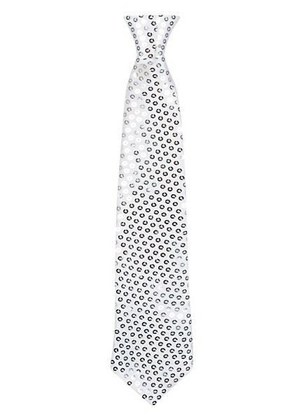 Cravate paillettes argent