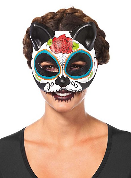 Day of the Dead Cat Mask